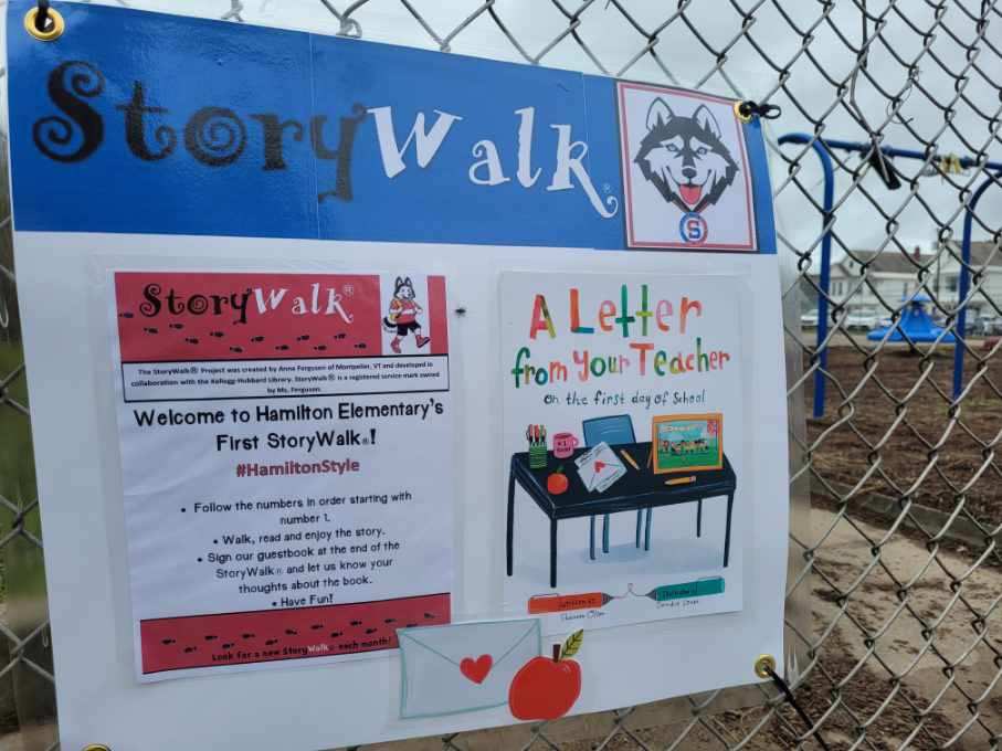 Mrs_Wood_22's tweet photo. @Hamilton_Howler friends, stop by and check out our #storywalk! #hamiltonreads #schenectadyreads https://t.co/BXmg3eYopz