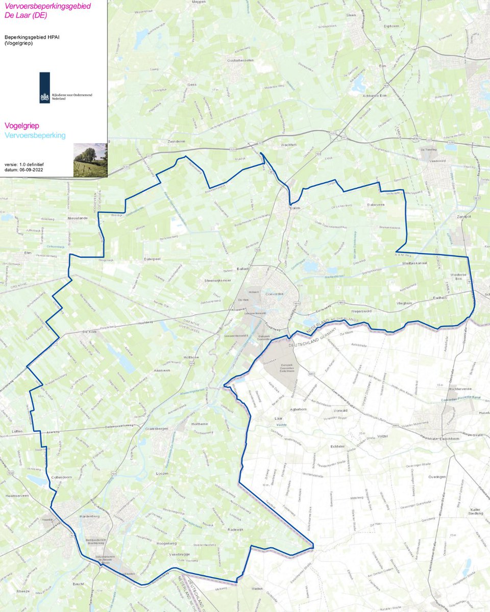 Vervoersverbod voor vogels door vogelgriep 🚚🚫

In Laar (Duitsland) is op een pluimveebedrijf vogelgriep (H5) vastgesteld. Laar ligt dichtbij Gramsbergen. De Duitse maatregelen hebben ook gevolgen in een gedeelte van onze gemeente.

Lees verder op hardenberg.nl/actueel 📰