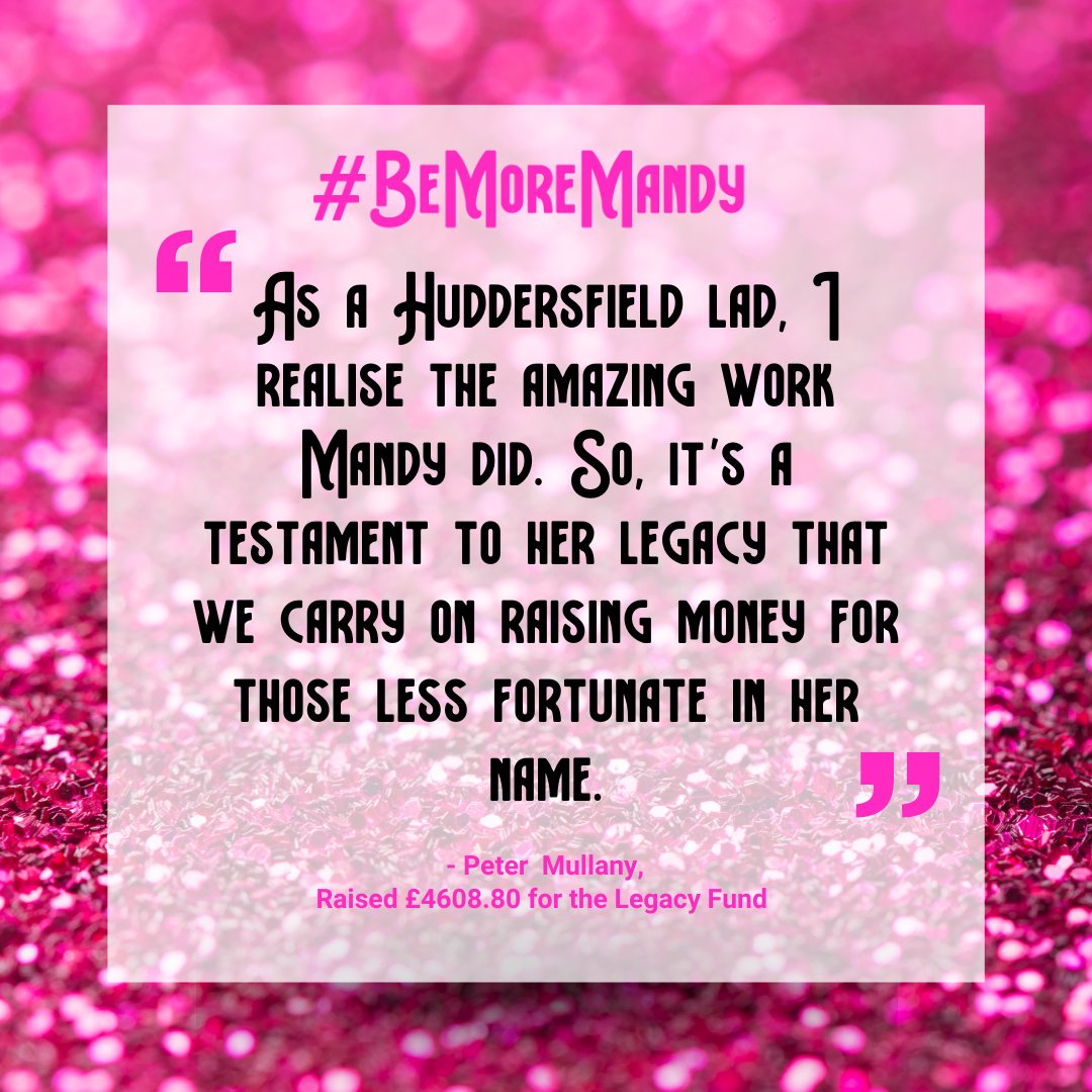 bemoremandy (@bemoremandy) on Twitter photo The <a href="/BeMoreMandy/">bemoremandy</a> committee would like to say a huge THANK YOU to Peter for his incredible fundraising efforts, and to everyone else for continuing Mandy’s Legacy & wishes❤
#BeMoreMandy #BMM #Mandathon #Charity #CharityAngels #LegacyFund #Kirklees #Huddersfield The <a href="/BeMoreMandy/">bemoremandy</a> committee would like to say a huge THANK YOU to Peter for his incredible fundraising efforts, and to everyone else for continuing Mandy’s Legacy & wishes❤
#BeMoreMandy #BMM #Mandathon #Charity #CharityAngels #LegacyFund #Kirklees #Huddersfield