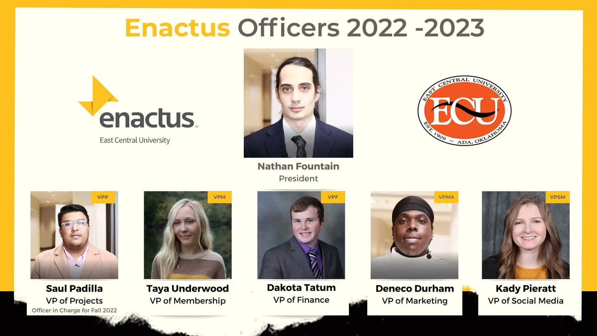 We are excited to announce this year's Enactus Officers! If you are interested in learning more about Enactus, please contact any of the officers.
