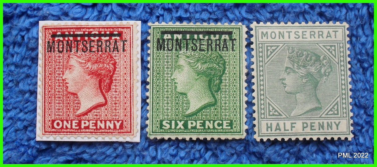 Early Montserrat, on stamps of Antigua.