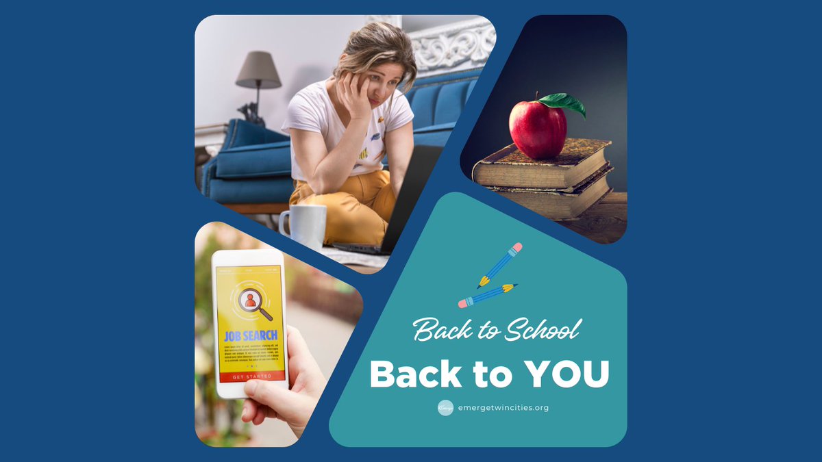 toEmerge's tweet photo. Are there things you've been putting off this summer? While the kids head back to school, it's a great time to refocus on you! We can help! To learn more about our programs, visit: https://t.co/FbuYA8z4WE

#backtoschool2022 #focusonyourgoals #minneapolismom #singlemom https://t.co/xGPrRMJU6T