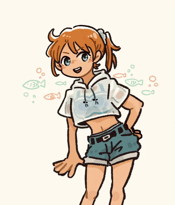 まだまだ夏#イラスト #落書き 