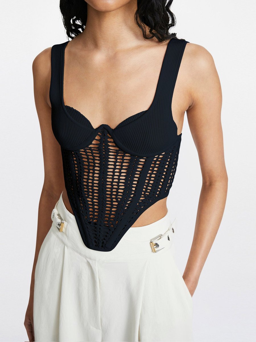 jisoocloset's tweet photo. JISOO wearing DION LEE crochet corset💥 https://t.co/i9xV1fnkEu