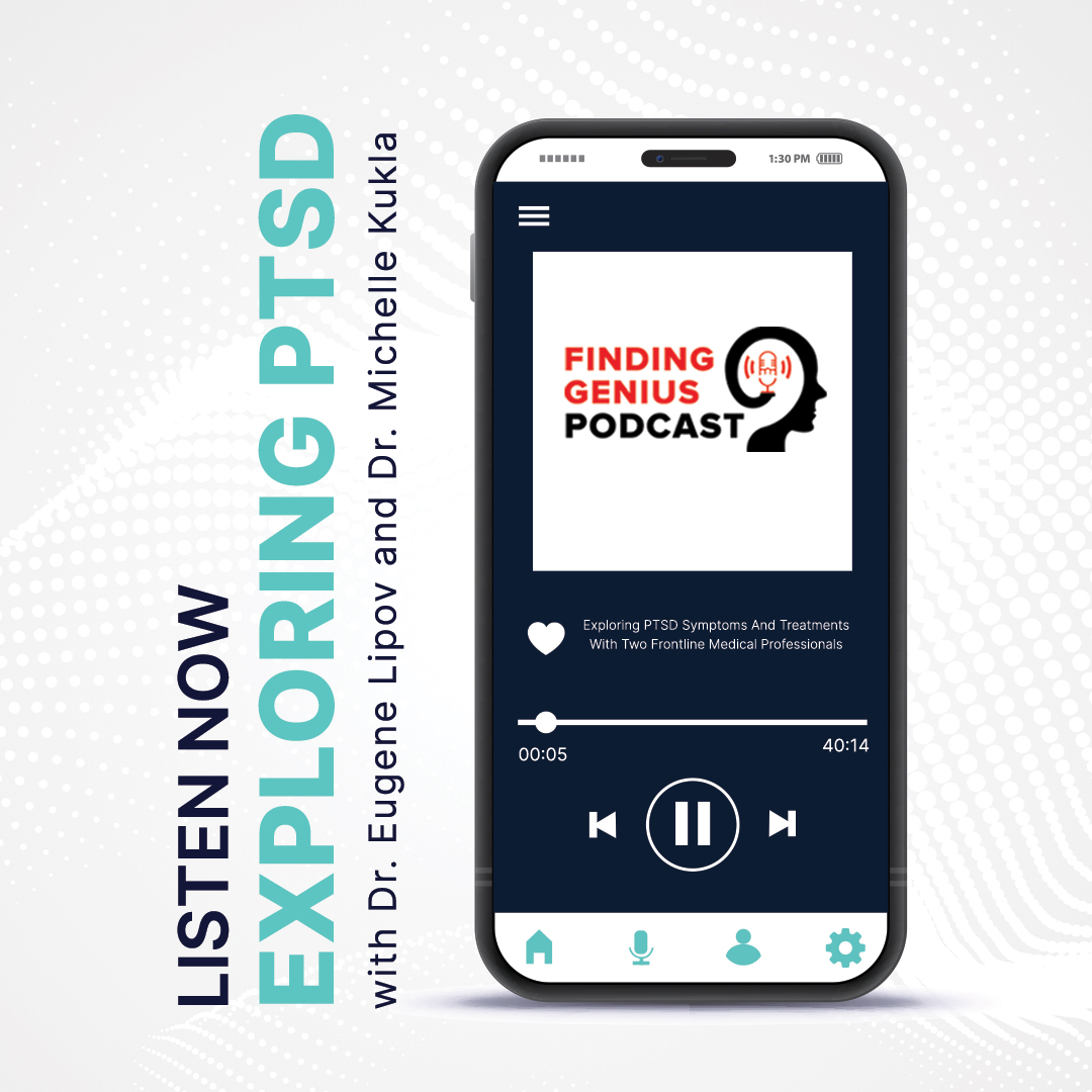 If you are dealing with post-traumatic stress disorder or know someone suffering from #PTSD this episode of <a href="/finding_genius/">Finding Genius Podcast</a> is for you. Join Dr. Michelle Kukla and myself as we discuss our professional approach to countering PTSD.  Listen Now: dreugenelipov.com/youtube-videos