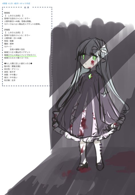お題ガチャのtwitterイラスト作品