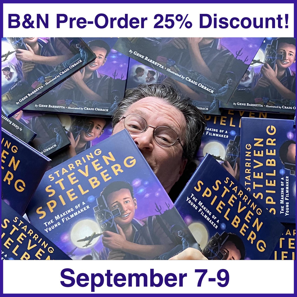 We're gonna need a bigger bookshelf! 
"Starring Steven Spielberg: The Making of a Young Filmmaker"
25% OFF Pre-sale at Barnes &amp; Noble 
ONLY Sept 7-9. 
Just enter the special code: PREORDER25       
CLICK HERE: barnesandnoble.com/w/starring-ste…