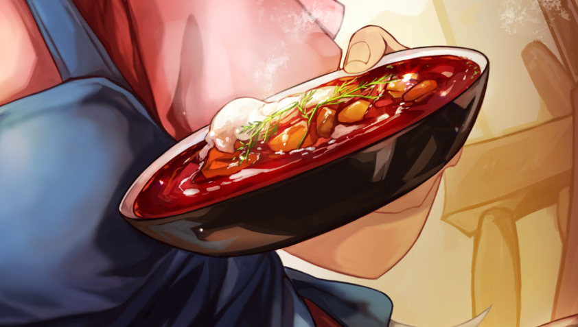 「Commission for Frelia! i want food 」|nacht🐟のイラスト