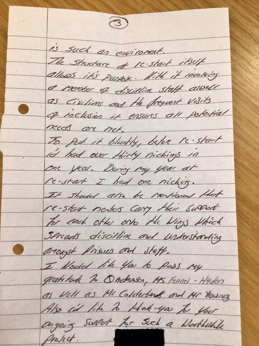 Here is the latest in a line of prisoner testimonials about the amazing Re-start Programme going on in workshop 6. This is lead by officer Dave Adamson and Instructor Michaela Fennel-Hyden. Fabulous work🌟