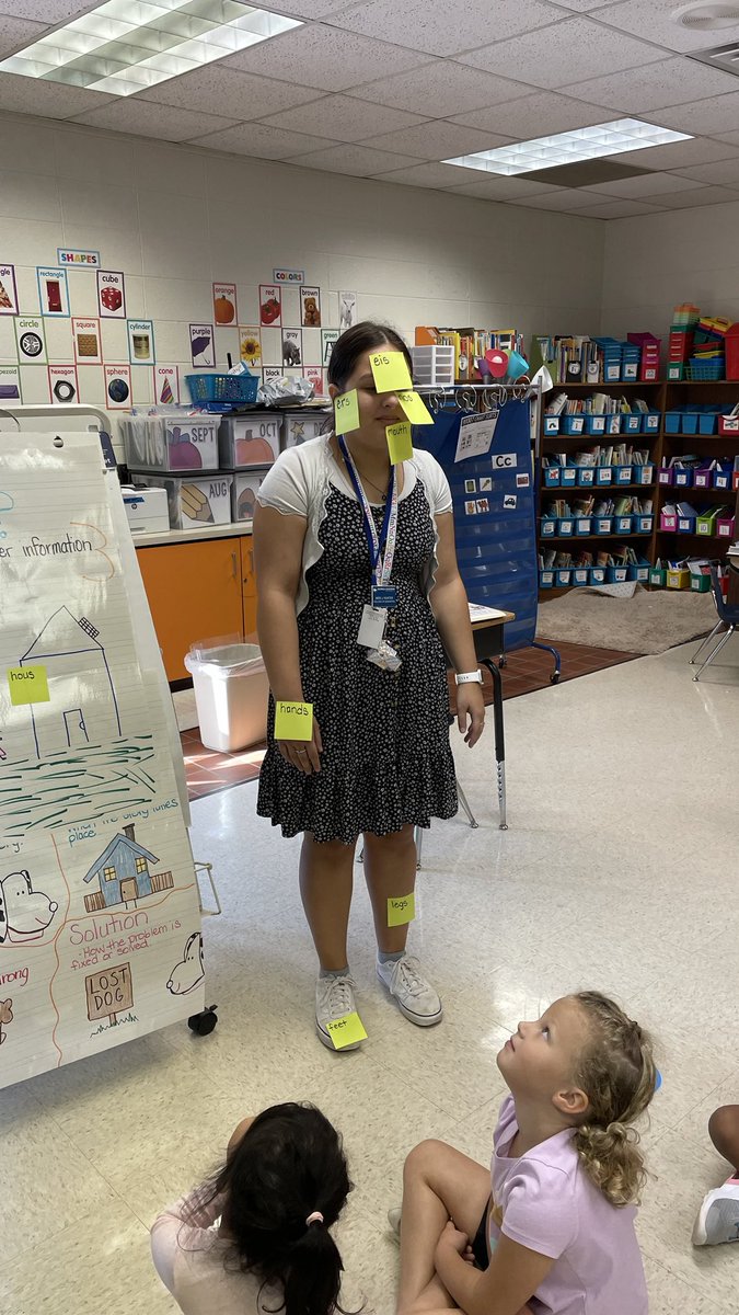 JES kinder learning how to label #kinderrocks #writerworkshop #makelearningfun ⁦<a href="/JohnstonJags/">Johnston Elementary</a>⁩