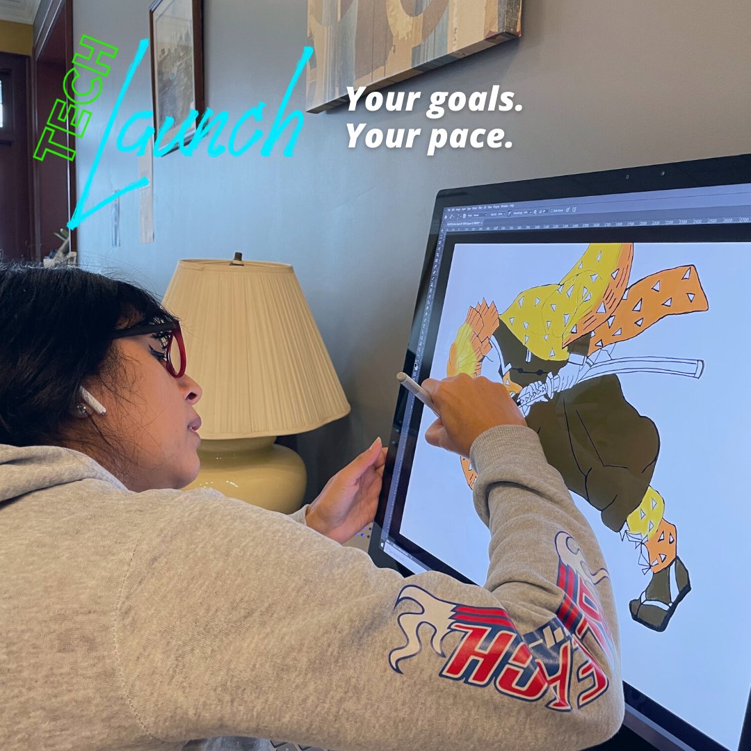 Bound2Connect's tweet photo. TECH Launch members pursue their goals at their own pace. 

You don’t have to try to keep up… or wait up for others. If you're ready to try something different, consider TECH Launch, available in our Rochester and Olean technology centers:  
https://t.co/T0qCAayzzi https://t.co/i4vXuPmNnp