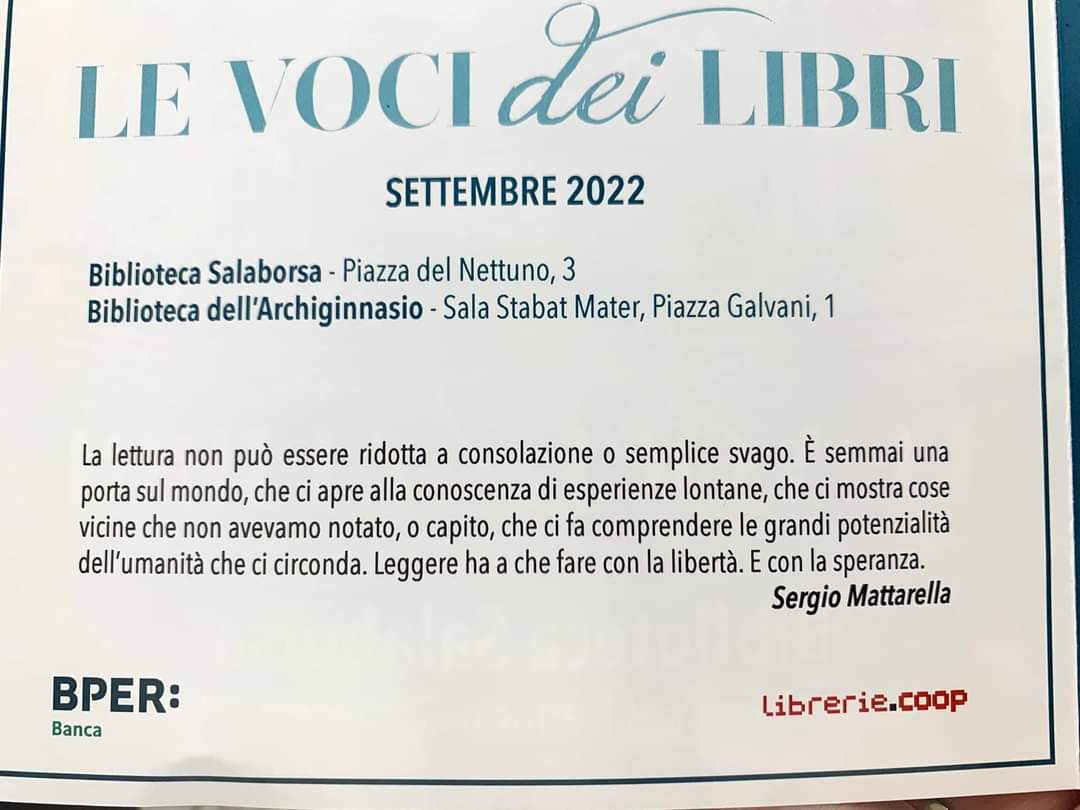 #Bologna, la gioia di ripartire con "Le Voci dei Libri" in #SalaBorsa, un tempio della #lettura📚 che #BPERBanca sostiene da sempre.
Ieri il primo incontro con #GherardoColombo e il suo #libro📖 "Una vita vale tutto", insieme ad #AlessandroBergonzoni.
👉librerie.coop/le-voci-dei-li…