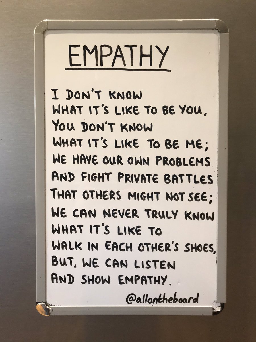 allontheboard's tweet photo. We can never truly know what it’s like to walk in each other’s shoes, but, we can listen and show empathy. 

#Empathy #EmpathyMatters https://t.co/K1Gs7PAxxd