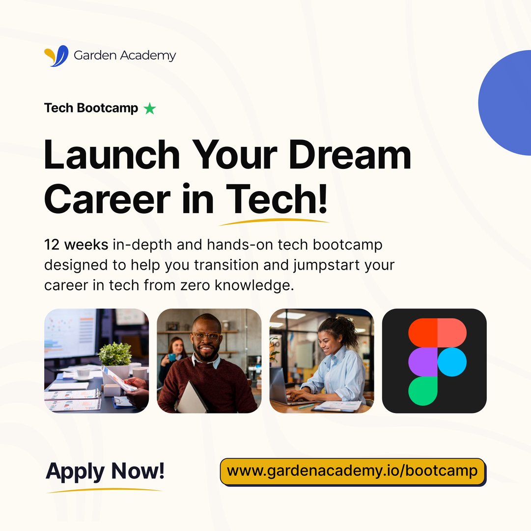 thegardenacad's tweet photo. Secure your future NOW and make your dreams a reality with Garden Academy. 

Enroll in the Tech Bootcamp and gain access to a community that cares about your career.

Let us hold your hand, guide you, and help you get started on the path to your career. https://t.co/o5lS39KF1c