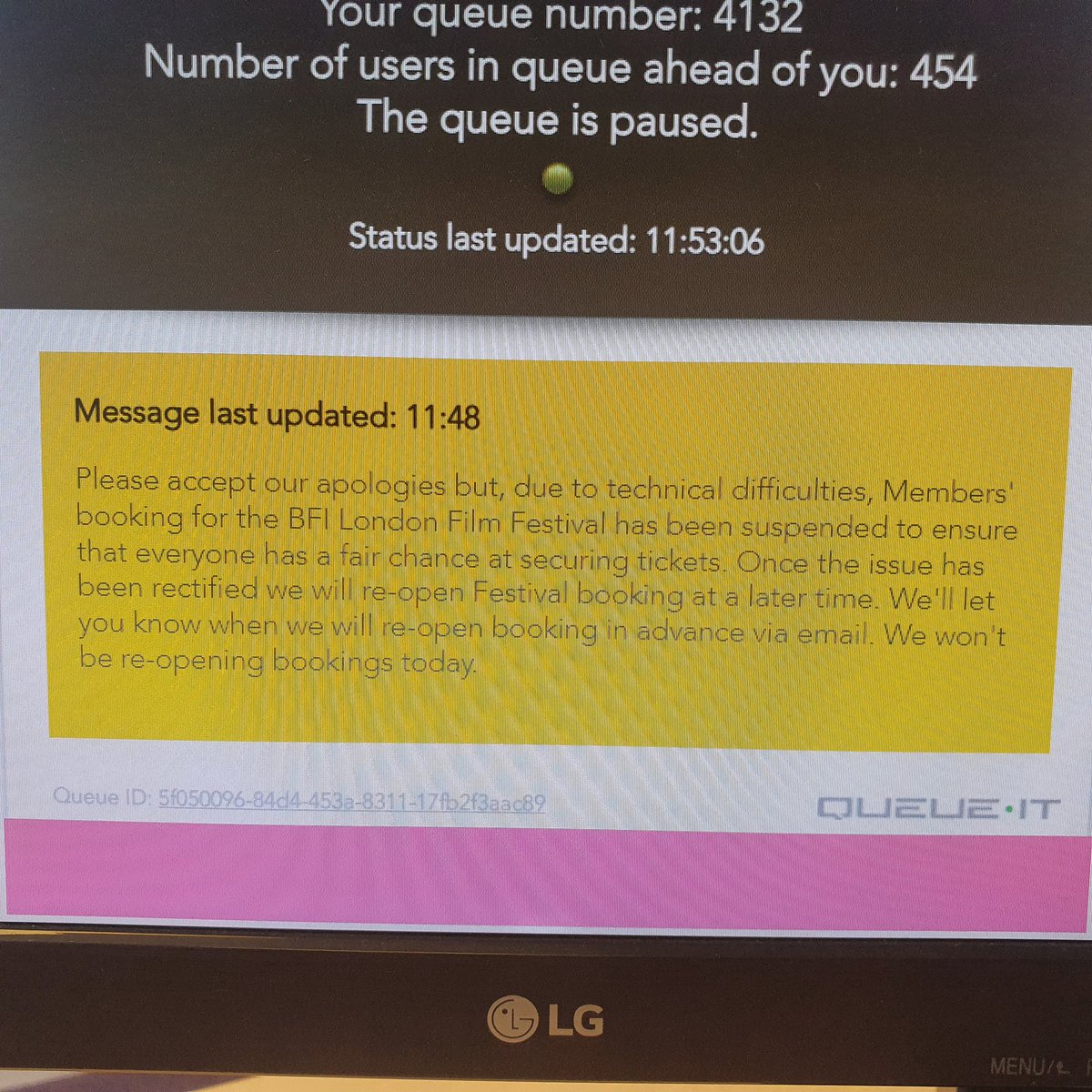 Verity_Lamb's tweet photo. #LFF2022 waste of a morning https://t.co/okVe0H5XaK
