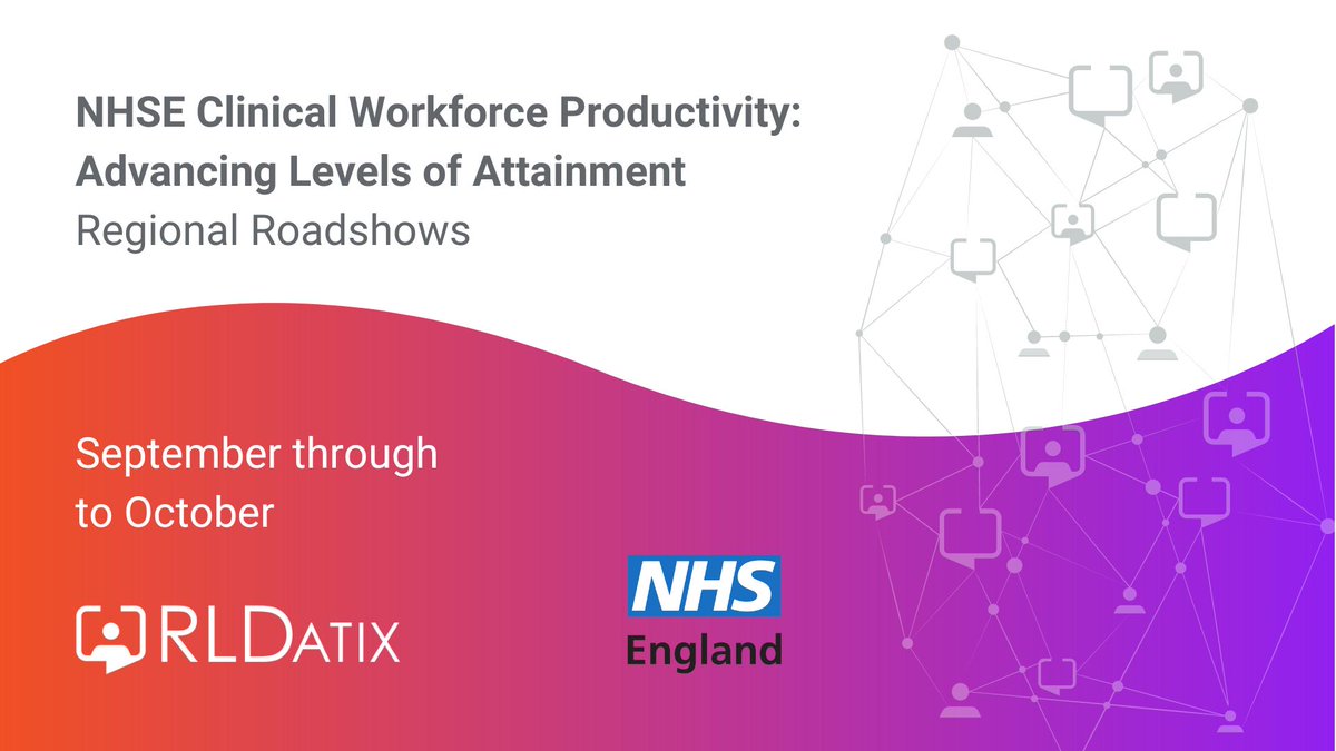 RLDatixUKI's tweet photo. Today we start our journey across the 5 @NHSEngland roadshows for Clinical Workforce Productivity: Advancing Levels of Attainment.
Come and speak to our job planning and rostering experts, who are on-hand to help with the process of #ALoA.
https://t.co/uljUpXdY49 https://t.co/5sHrc3nYC2