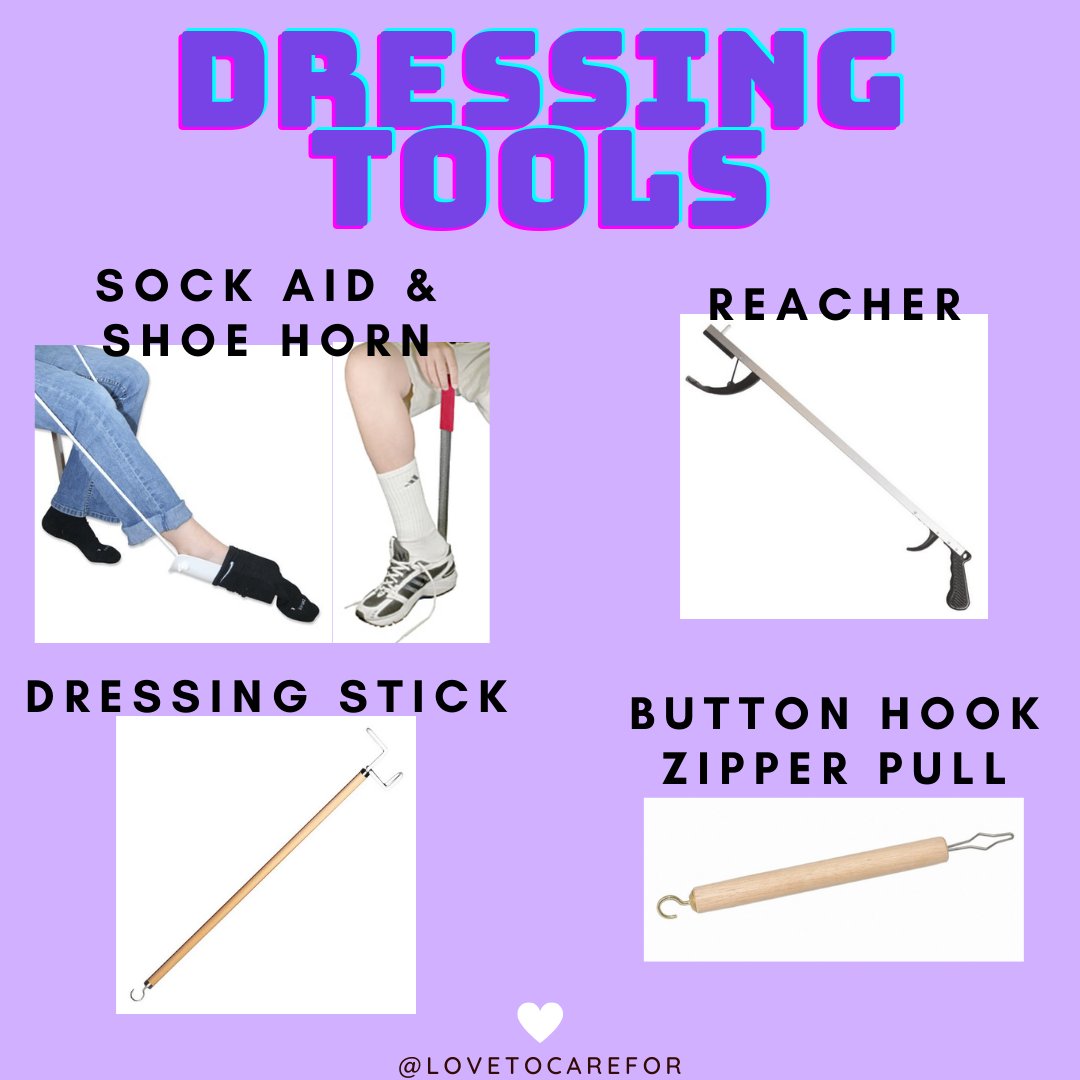 lovetocarefor_'s tweet photo. Some helpful #aids to consider for your loved one when getting dressed.💡⁠
•⁠
Shout out to all the amazing OTs out there teaching and promoting proper use of these items every day!⁠ https://t.co/DXrliH2e4L