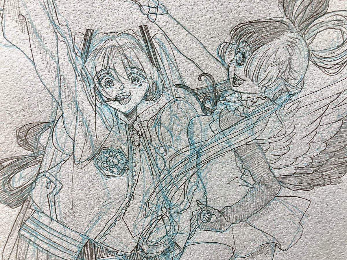 今度の絵はファンアートです(っ'ω`c) これ完成させられるのか疑心暗鬼です…😂 ウタちゃんとミクちゃんのクロスオーバーが見た過ぎて自給自足しようとしています('∀`*)ヘヘヘ  #ONEPIECE #ウタ #初音ミク #クロスオーバー #wip #wipart #途中イラ #絵柄好みって人にフォローされたい