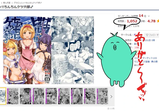 1000DLありがとうございます!!🙇‍♀️🙆‍♀️🙇‍♀️🙆‍♀️🙇‍♀️ グラビュルッ!!ちんちんケツ穴部♂/眼ん月堂 https://t.co/PBotIQylHP
 #DLsite 