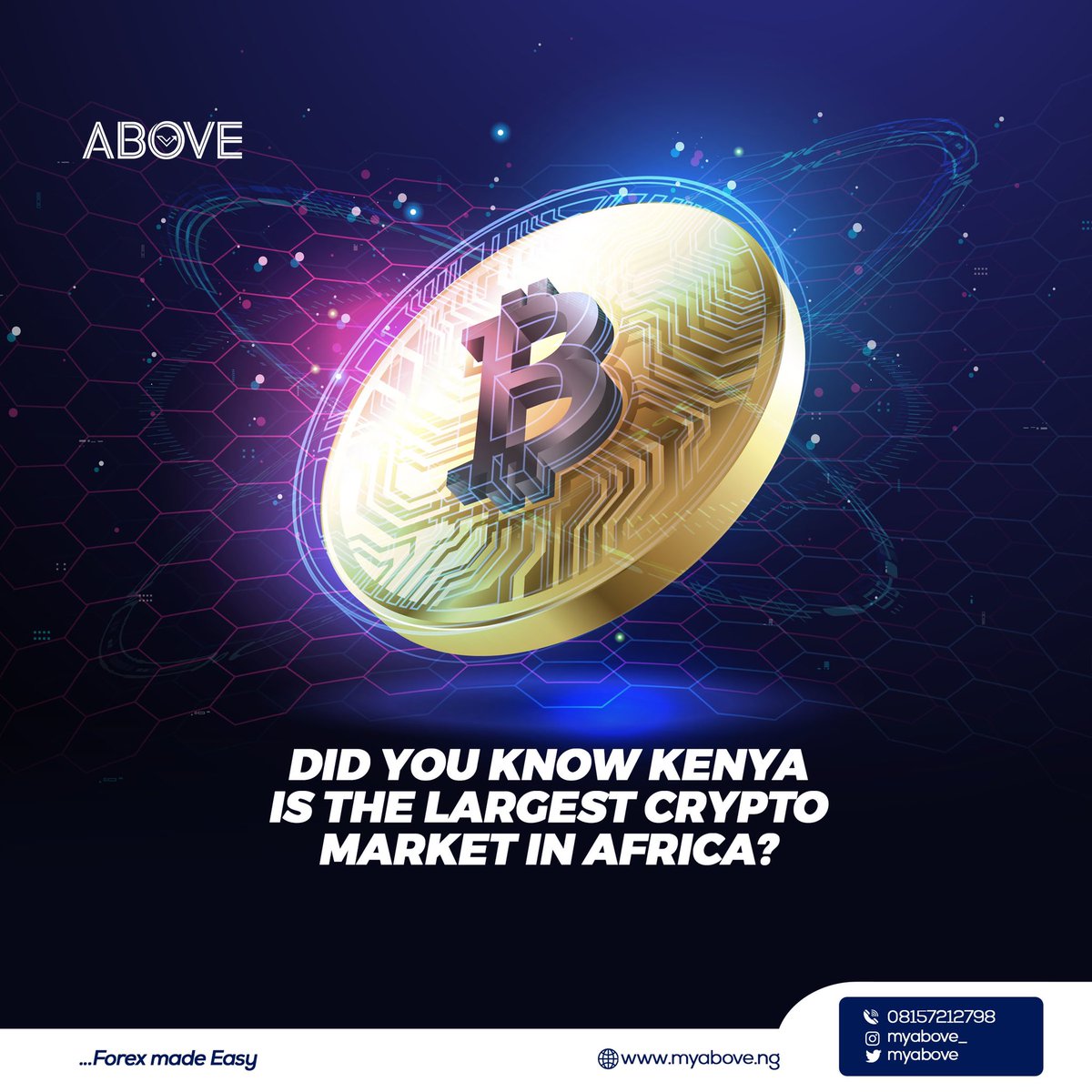 welcometoabove's tweet photo. Did you know Kenya is the largest crypto market in Africa?
Follow us for more interesting facts.
#Myabove #Abovefx #Myabove #achocolatelovestory #investments #cryptocurrencies #TuchelOut #NEETUG2022 #SEVENTEENinNEWARK #RohitSharma𓃵 #ZEVENT2022 #Crypto #USOpen https://t.co/DCMqayLqbM