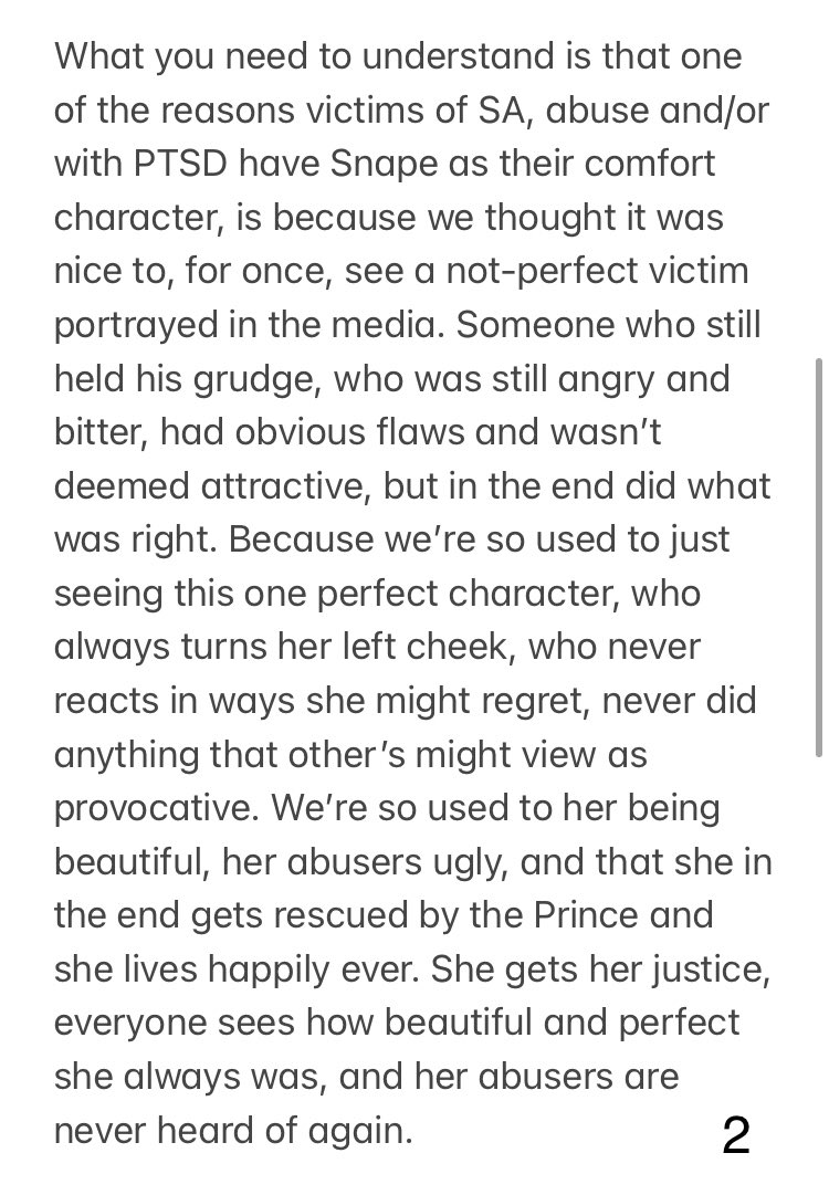 Dazliouss's tweet photo. TW, PTSD, Abuse, SA
”Why Severus Snape may matter to victims of PTSD”
#HarryPotter #Snape #Snaters #ProSnape #SeverusSnape #PTSD https://t.co/uaZbmUAEvE