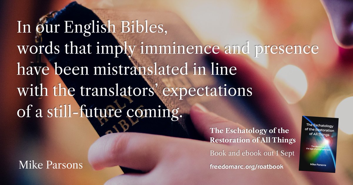 RoATbook's tweet photo. So Jesus’ answers can more easily be assigned to the far distant future rather than to the then-living generation which Jesus intended. 
#roatbook #eotr
Mike's new book available from your favourite local or online bookseller. Ebook from our website only: https://t.co/4kxXwZwiJP https://t.co/CkJOLlItUZ