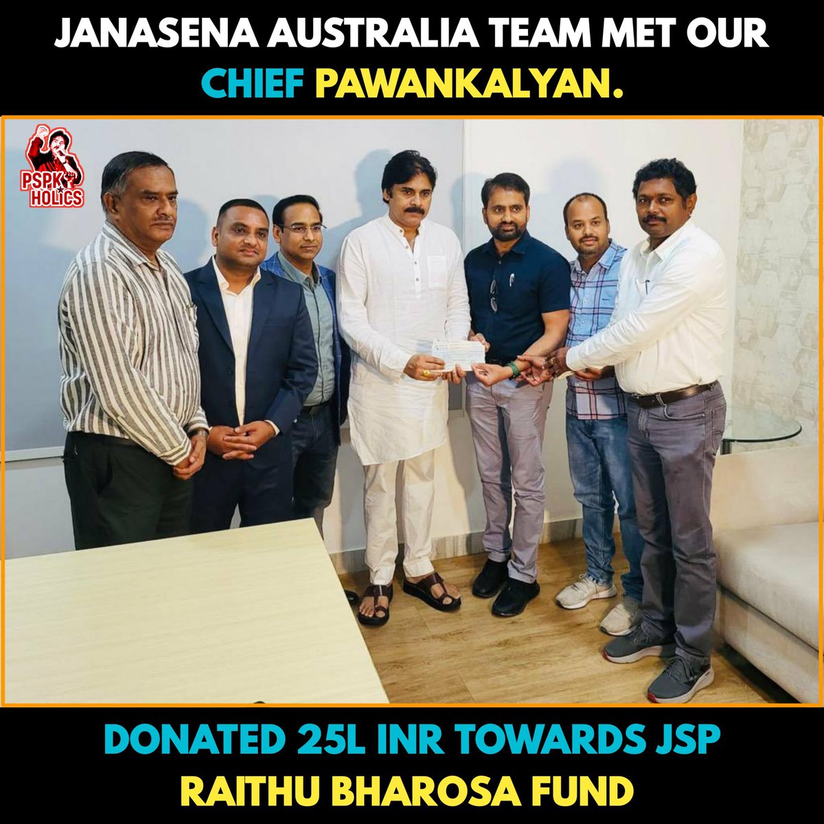 KrishNaiduPspk's tweet image. #Janasena Australia Team Donated 25L For Raithu Bharosa 

@JanaSenaParty @PawanKalyan