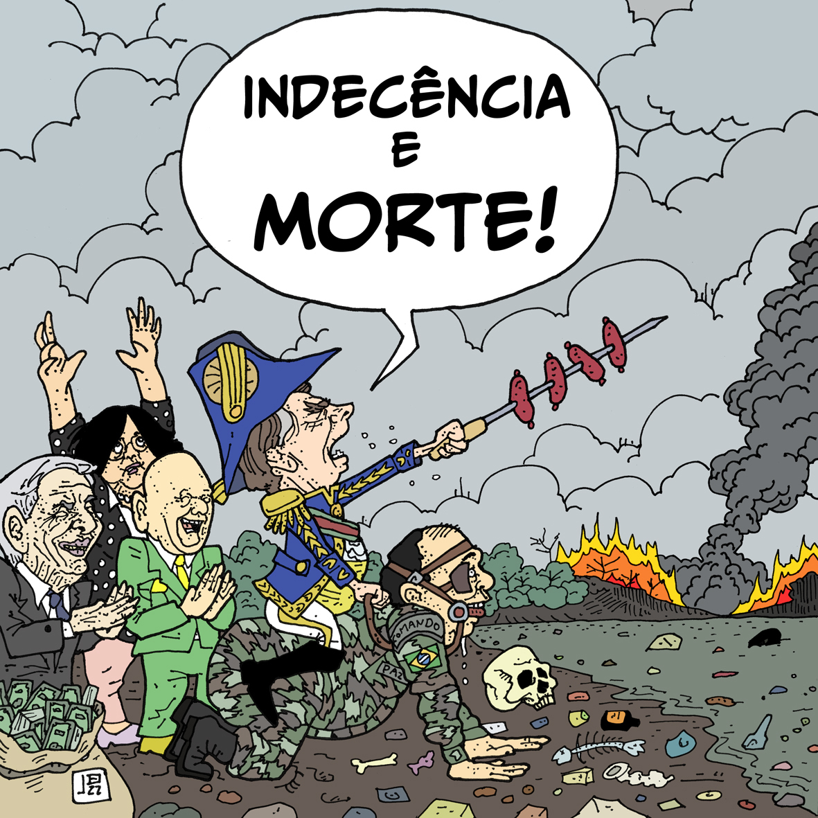 Por <a href="/BacellarArte/">João Bacellar</a>

684 mil mortos. Orçamento $ecreto. 107 imóvei$ comprado$, 51 em grana viva. $igilo de 100 anos nas farra$. 33 milhões de brasileiros passando fome. Explosão da miséria. Inflação. O Palácio do Planalto virou um Bordel!
#7desetembro