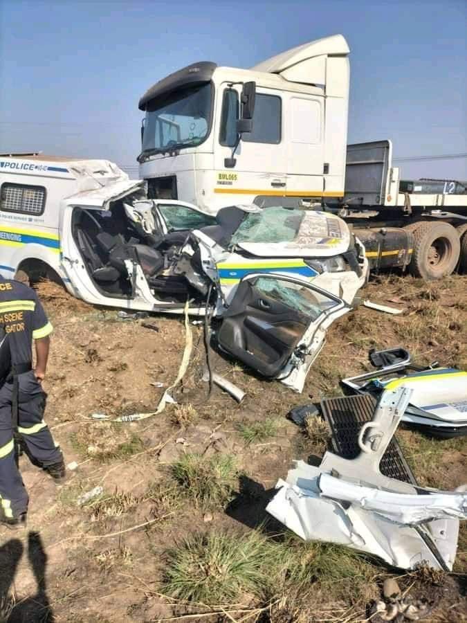 Two police officers killed in a collision in Steelpark,Vereeniging.