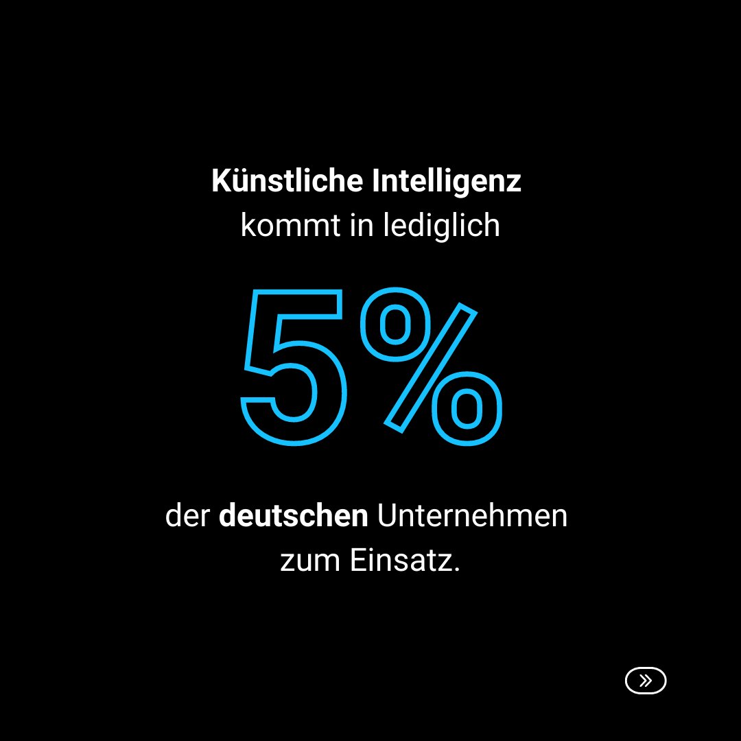 performanceone_'s tweet image. Wie wird künstliche Intelligenz in der deutschen Wirtschaft angewandt? 🤔
Es wurde deutlich, dass Künstliche Intelligenz nur in lediglich 5 % des deutschen Unternehmens zum Einsatz kommt und fast die Hälfte des Unternehmens hält künstliche Intelligenz für nicht relevant!