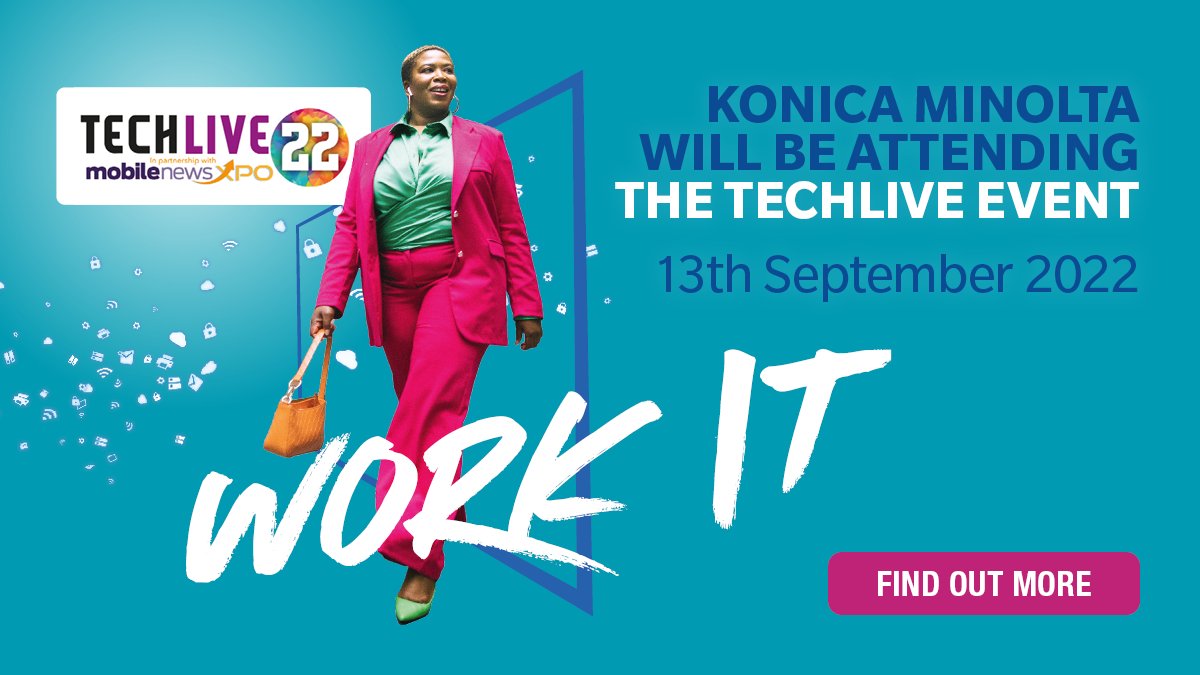 KonicaMinoltaGB's tweet photo. Konica Minolta will be attending the #Techlive22 event next week on the 13th September.
Make sure to visit our team on stand 29 to learn more about Intelligent workplace solutions!
Register Now π https://t.co/UGgHBvJm5w π
#Event #Tech https://t.co/byCbxSEZWC