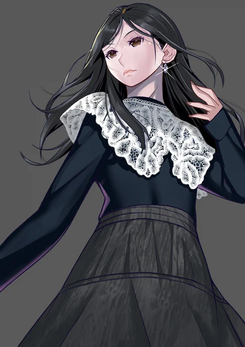 TGCの飛鳥さんがカッコ良かったので一枚描く。シスター服みたいな感じがツボだった#斎藤飛鳥#乃木坂46#TGC 