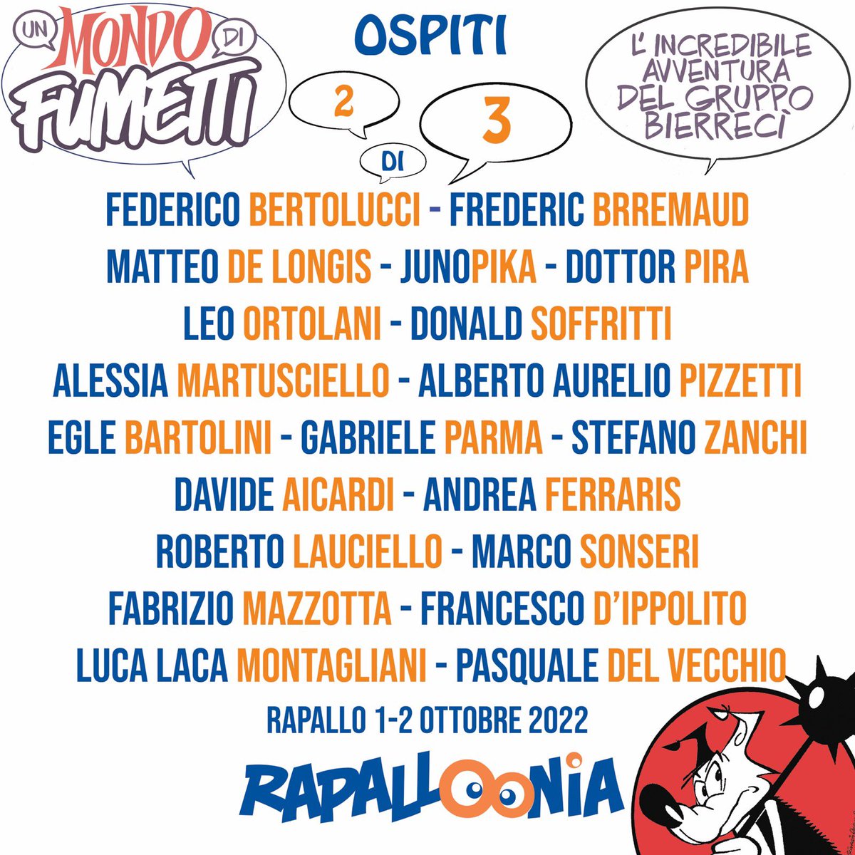 Seconda parte degli ospiti che saranno a Rapallo i giorni 1 e 2 Ottobre!