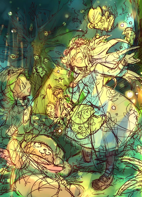 いい加減少しだけ創作絵、一枚描きたい、カモ……冬になるまでに一枚完成してたらめちゃくちゃ褒めてあげてください。これは大好きなうちの子なのに何年経っても完成しないラフ……… 