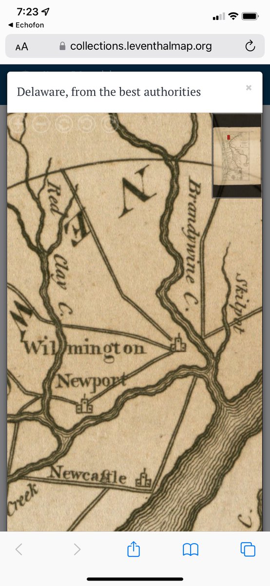 HonestHypocrite's tweet photo. My little Skilpot Creek (now #Shellpot Creek) from a 1795 map at https://t.co/m10IT4VwRw suggested randomly by @auto_mapic #netDE #Delaware #Shellpotcreek https://t.co/tF93UQ3ESG