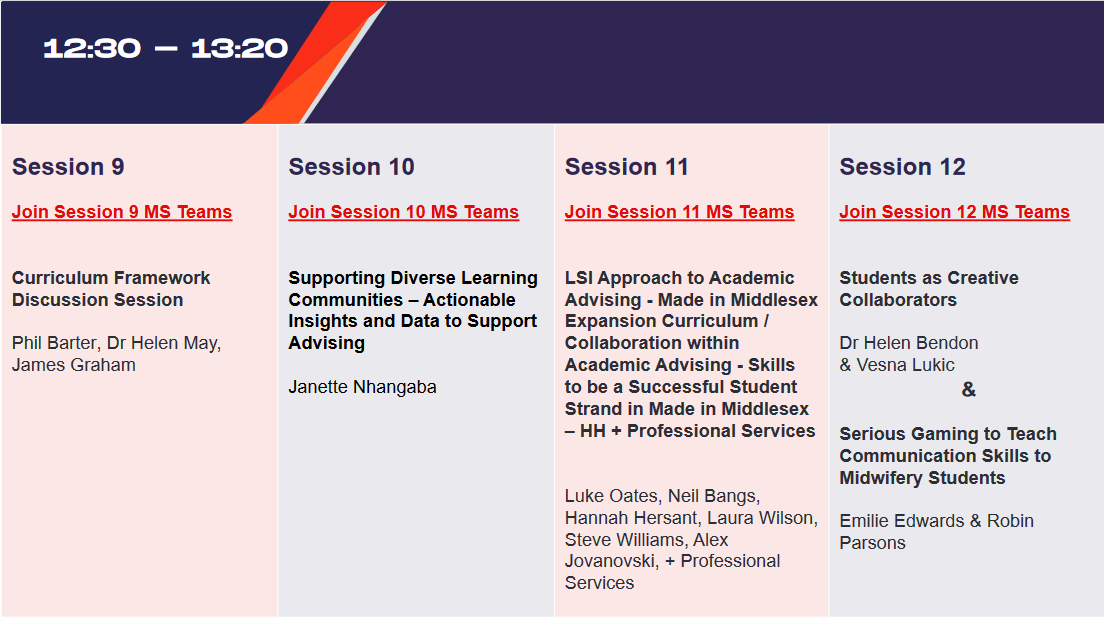 #MDXALTC2022 Afternoon sessions will start shortly. You can still join us by clicking on the session link in the conference schedule: mdx.ac.uk/__data/assets/… <a href="/MiddlesexUni/">Middlesex University</a>