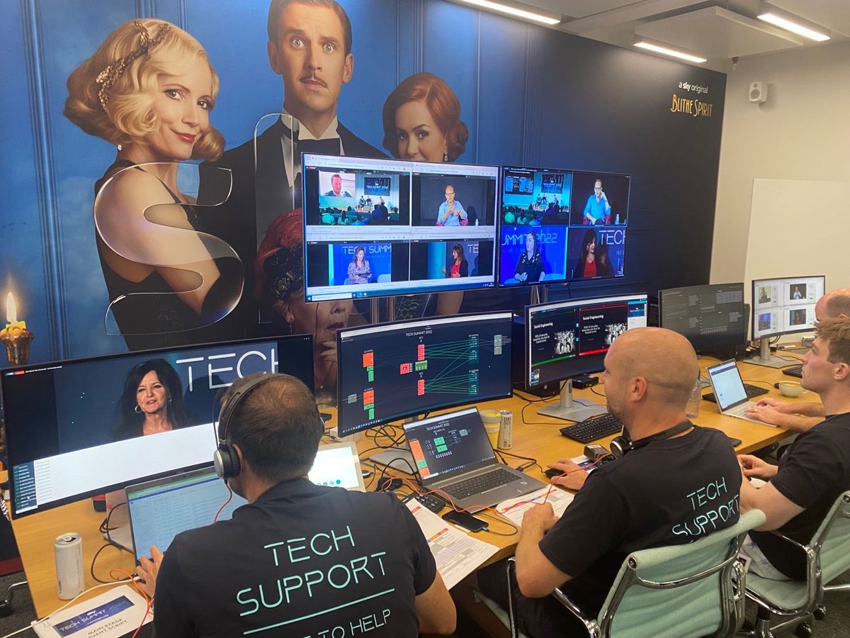TechexUK's tweet photo. Awesome setup by the Sky Cloud Production Team producing the #SkyTechSummit using some pretty awesome tech choices as well ;) https://t.co/Nzi1GmWGt1