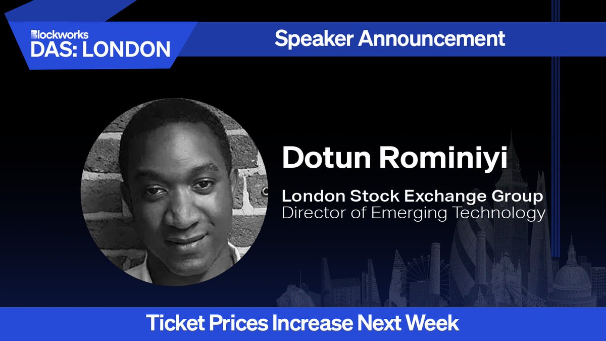 🇬🇧 #DASLONDON 🇬🇧 The London Stock Exchange will attend DAS. Hear from @dotun_rominiyi their view on the future of DeFi, asset allocation and institutional adoption. Tickets: daslondon.co