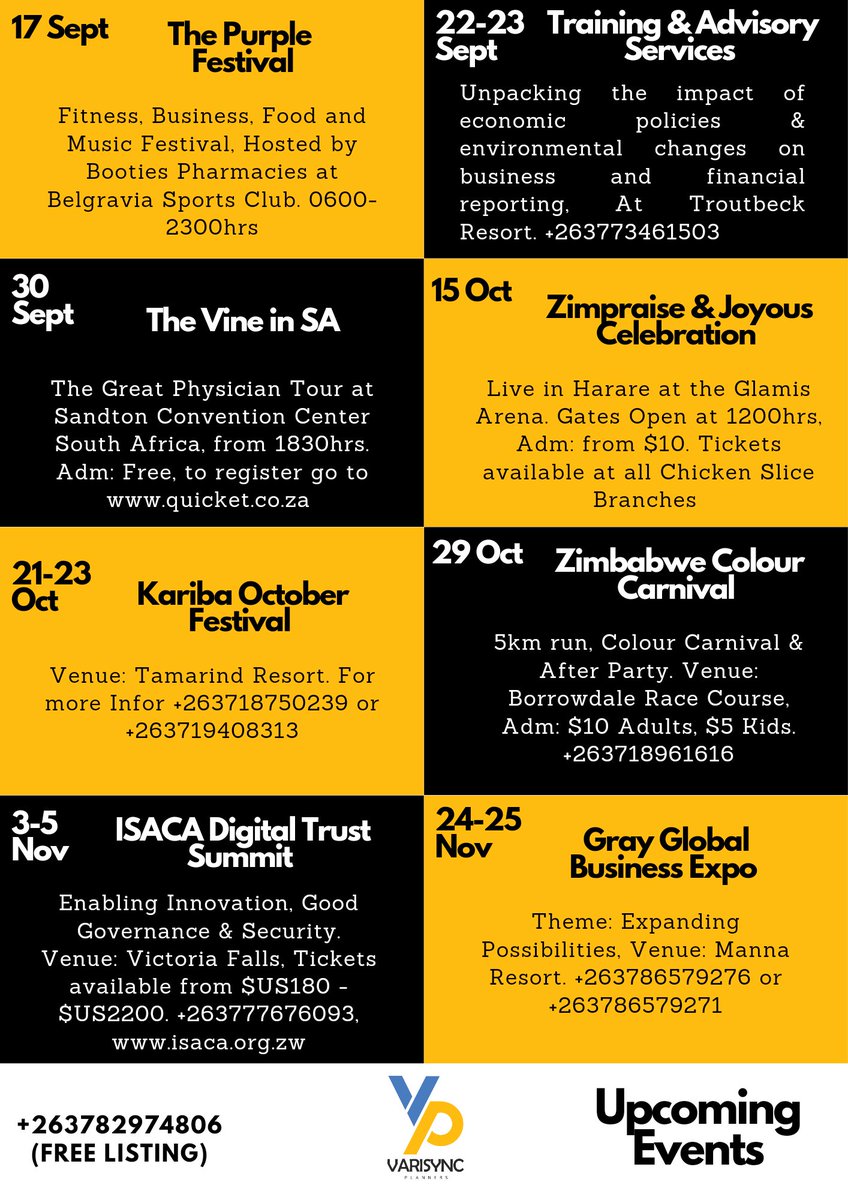 We now have the Varisync Planners About Events Whatsapp Group. We will  post upcoming events, events related news, ideas, event planning articles etc
If you would want to know events happening around you make sure to join this group
 chat.whatsapp.com/F5SCzytulxJDOX…