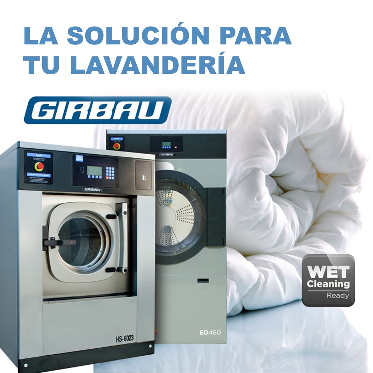 Las lavadoras Serie 6 de Girbau Wet Cleaning Ready ofrecen la posibilidad de regular la velocidad de rotación y programar los niveles de agua, entre otras funciones.

Las secadoras Girbau ED son la pareja perfecta para las lavadoras HS.

macrun.es/girbau-la-solu…