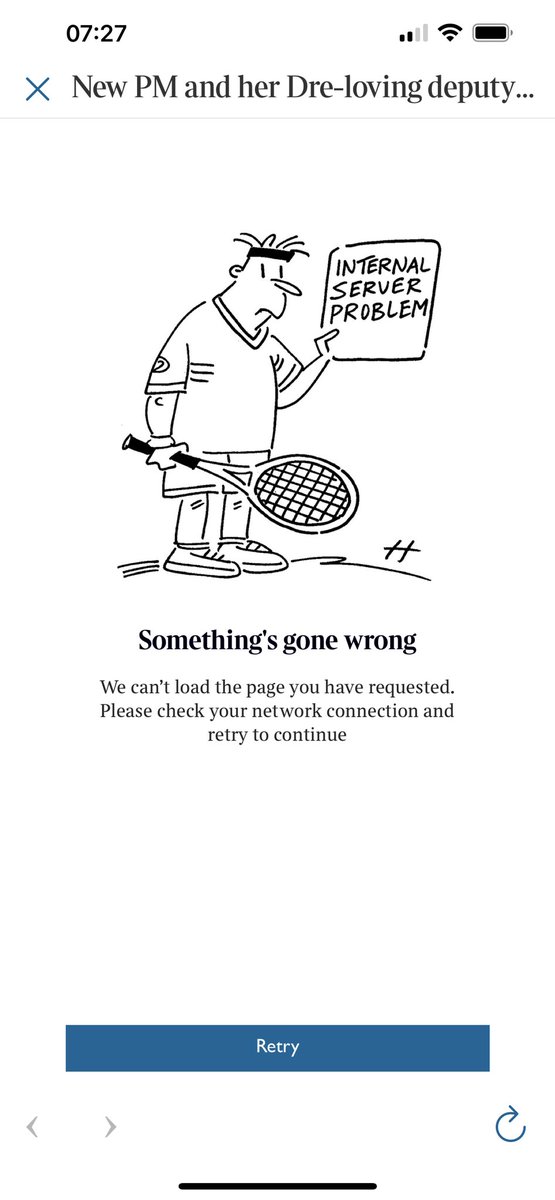 conradbuck's tweet photo. @Times_CS still getting this error on both my iPhone and iPad when trying to load comments. Other users on Twitter have same issue. Please respond and address https://t.co/h1zJP1t1GU