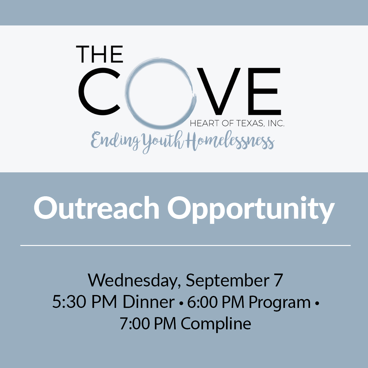 StPaulsWaco's tweet photo. Join us tonight at 5:30 PM for an outreach opportunity! We will eat dinner, sort the supplies we gathered for the Cove, and finish off the evening with a service of Compline. All ages are welcome to join. https://t.co/uRIcrVxHPy