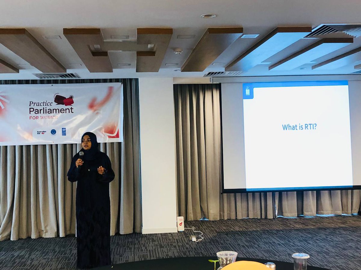 ICO_Maldives's tweet photo. Today's Right to Information session conducted at the #PracticeParliment session for women organized by @UNDPMaldives in partnership with the @mvpeoplesmajlis. https://t.co/1p2xJxqukO