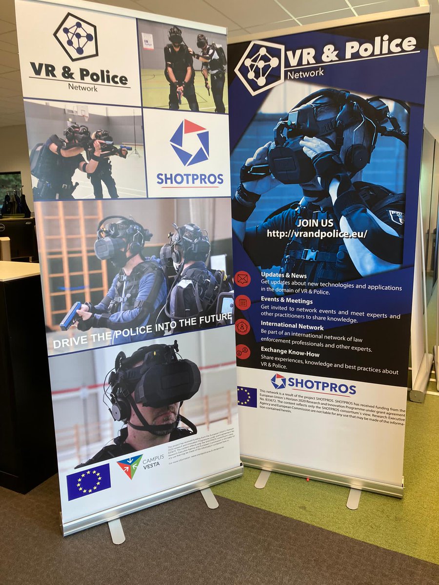 shotpros's tweet image. 🔜#SHOTPROS Final Conference &quot;#VR for #Police: Drive the police into the future&quot; starts in 1 week! The preparations are completed and we are looking forward to a great event @CampusVesta 💪👮

#EUSecurityResearch #H2020 
@USECON @AITtomorrow2day @KU_Leuven @CrisiscenterBE
