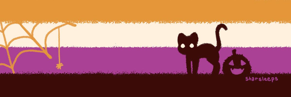 I swear I tried to wait until October 😳

Free to use spooky pride headers!! 🕸 🐈‍⬛