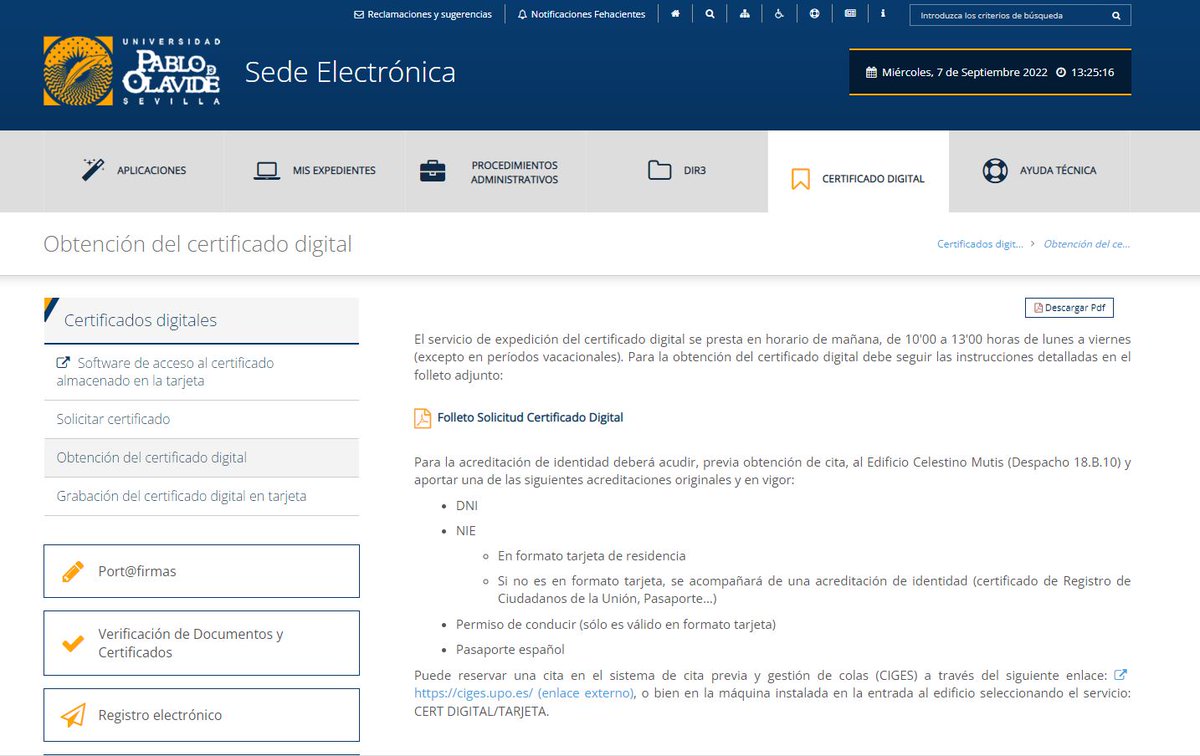 pablodeolavide's tweet photo. 💻¿Sabes que el estudiantado estará obligado a relacionarse electrónicamente con la UPO en los procedimientos administrativos a partir del 31 de marzo de 2023? 
⚠️Infórmate aquí sobre cómo obtener tu Certificado Digital👉https://t.co/Oiipof8SC3
✅https://t.co/F0fmnCtwus
#Digital https://t.co/7tCePLcZS2