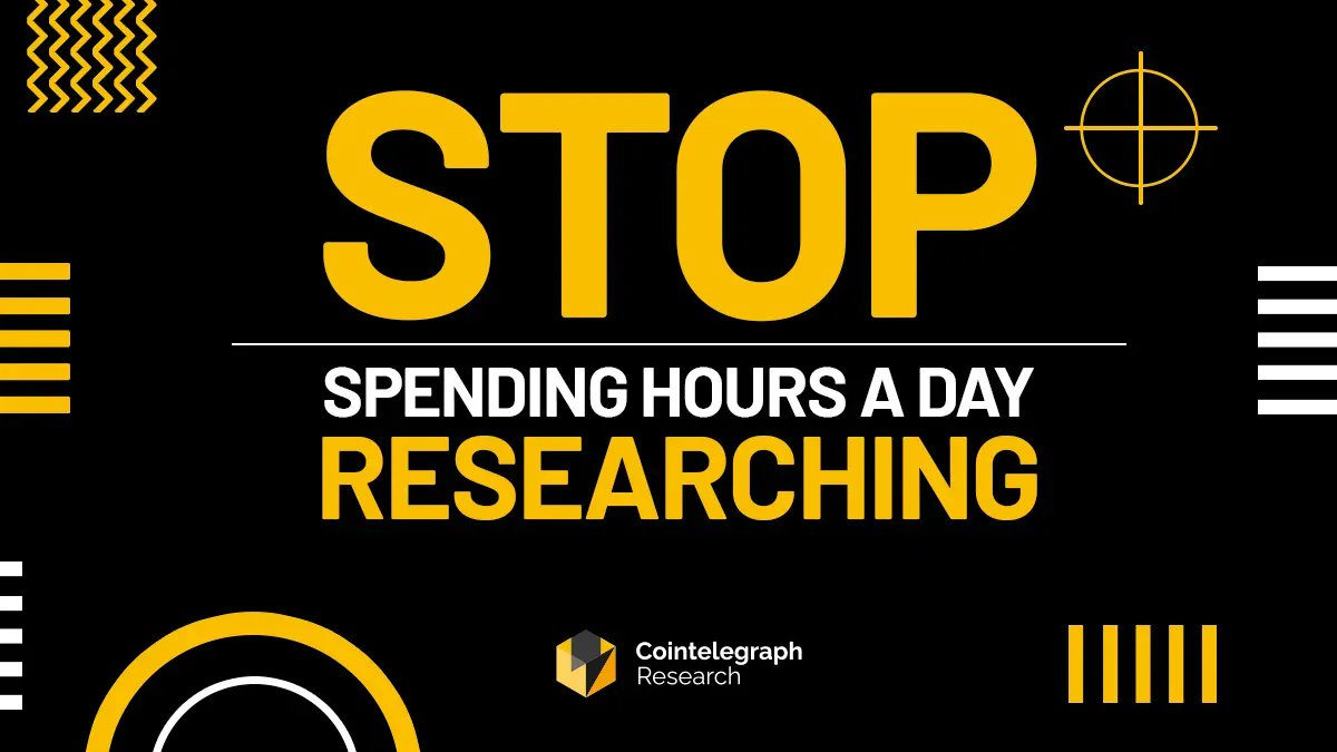 🏆 Everything you need to master crypto! 

The <a href="/CointelegraphCS/">Cointelegraph Research</a> Research Terminal gives you free access to the same information institutions use. 

Start your research journey here: buff.ly/3sGW9Mv