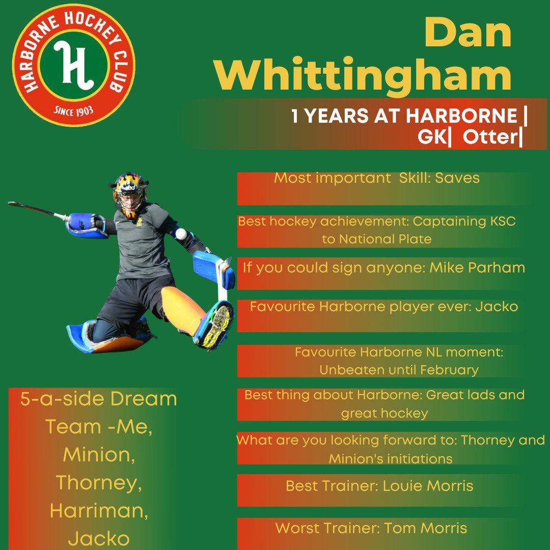 HarborneHC's tweet photo. Today we feature our other goalie. He continues a long line of people who’ve played Uni,Harborne and @_drhc. Let’s hope his party piece is not like Cocksy’s 👀 A man who loves a retro Kappa rig out, it’s Whitt! @danwhitt44 #Bleedgreen #HHCM1 https://t.co/JKDQfl32Q4