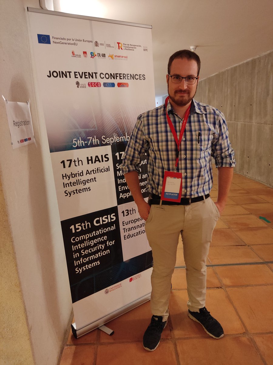 _ITCL's tweet image. Nuestros compañeros Manuel Gonzalez y Erik Skibinsky han asistido al International Joint Conferences SOCO-CISIS-ICEUTE-HAIS 2022 en Salamanca para conocer los ultimos avances en tecnología
#SoftComputing #ComputationalIntelligence #Security #InformationSystems #StartupOLE2022