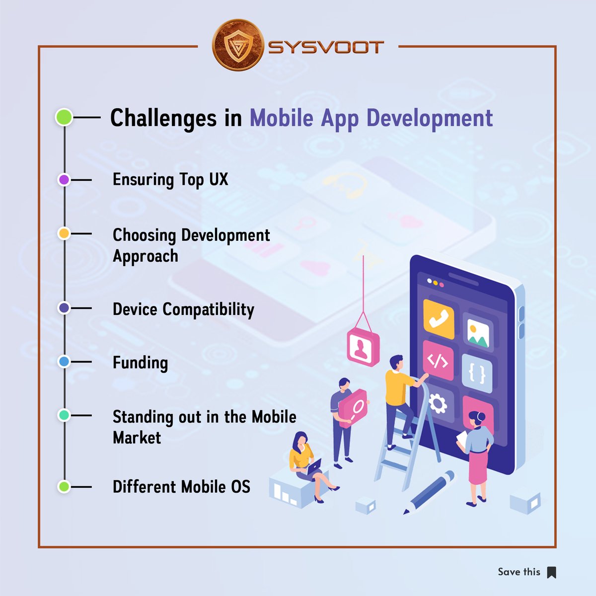 sysvoot's tweet photo. Challenges in Mobile App Development
Here are some common challenges that every company may face while developing any app. 
https://t.co/P0WdapGr0h
#applicationdevelopment #mobileappdevelopment #funding #serviceorder #androidapp #iosapp #WWERaw #AsiaCupT20 #AsiaCup2022 #IPL2023 https://t.co/7RC8hcpThw